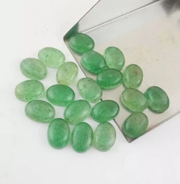 [Wholesale] Natural Green Strawberry Quartz Cabochon Oval Shape Loose Gemstone