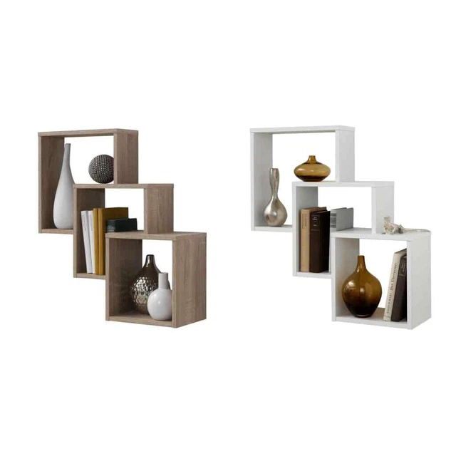 Scaffale a parete FMD con 3 scomparti scaffale sospeso libreria scaffale a cubi diverse scelte F