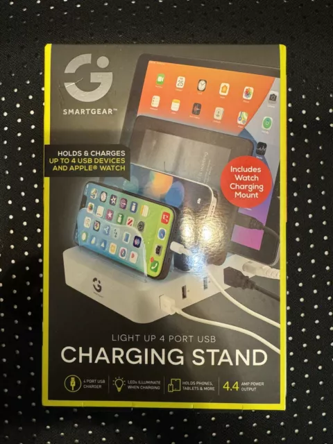 Smartgear Charging Stand Light Up 4 Port Usb 4.4 Amp Output Nib