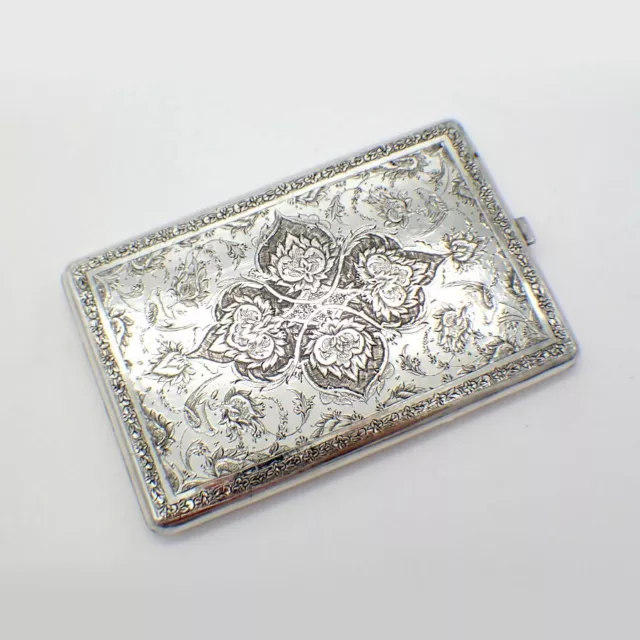 Middle Eastern Cigarette Case 84 Standard Silver Engraved Decorations