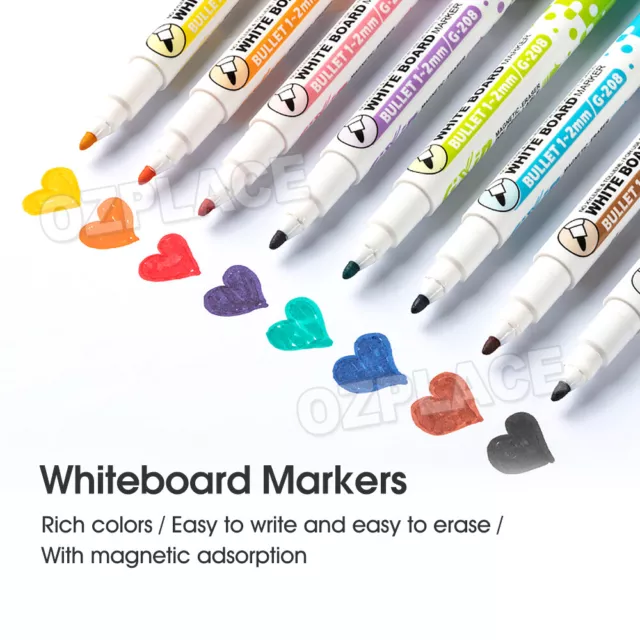 8 Colours Pen Painting Magnetic Whiteboard Non-toxic Erasable Mark Markers 2