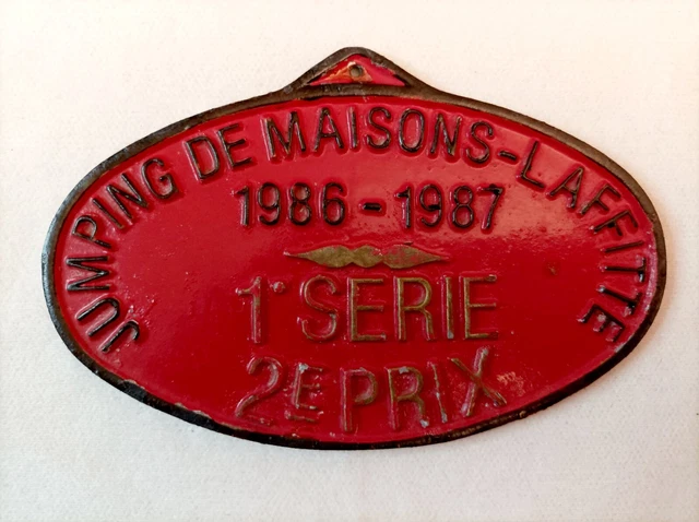 CHEVAUX PLAQUE CONCOURS HIPPIQUE 1975 ETRIER ANDERNOSIEN COMPLET