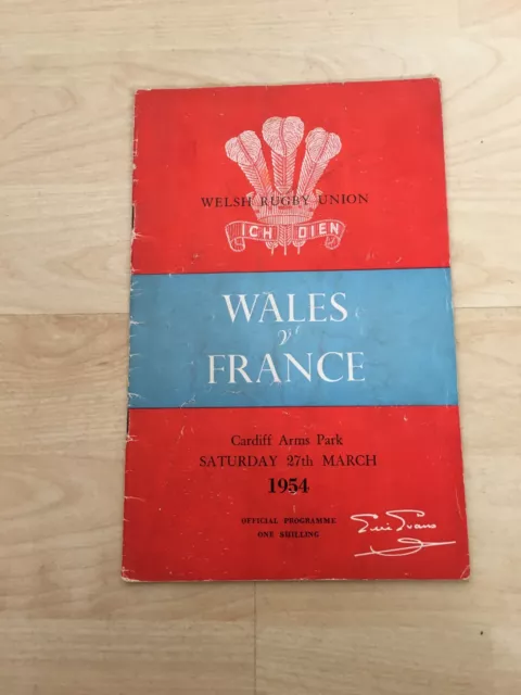 1954 Wales V France Five Nations Champions International Rugby Union Programme