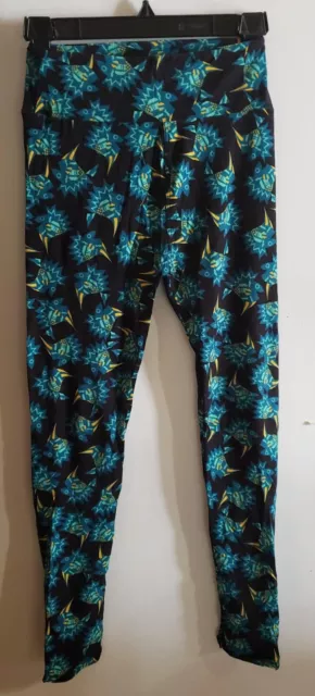 lularoe Legging Black With Fish Pattern Green Yellow