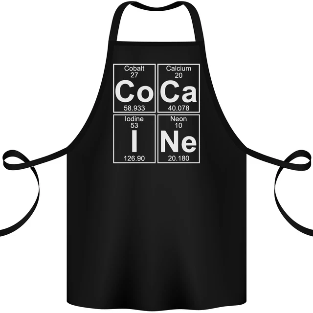 Cocaine Periodic Table Funny Drug Culture Cotton Apron 100% Organic