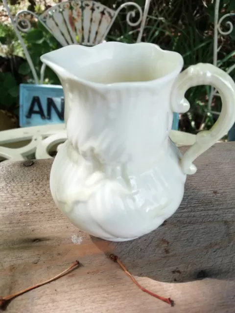 Vintage Belleek Yellow Bow & Ribbon Jug 6th Mark