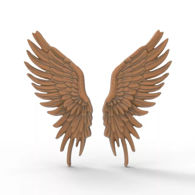 Pair 3D Printable Angels Wings Angel Cherub Wing STL Files For CNC Router DIY
