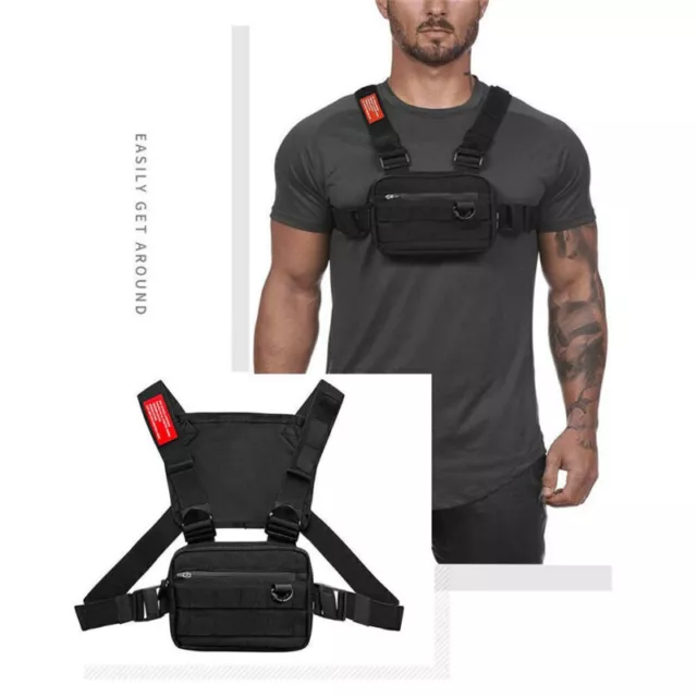 Men Chest Rig Vest Bag Hip Hop Tactical Harness Chest Waist Pack Phone Bag ​