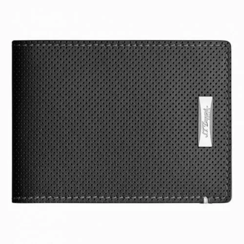 S.T. Dupont Defi Perforated Black Leather Bifold Wallet #170401DC
