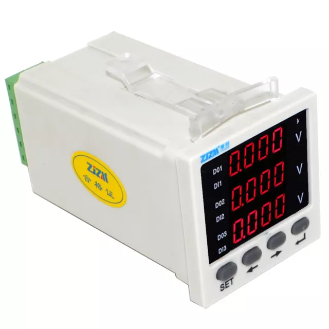 Intelligent 3P Three-phase Digital Voltmeter AC Voltage Monitor Meter 48*48mm