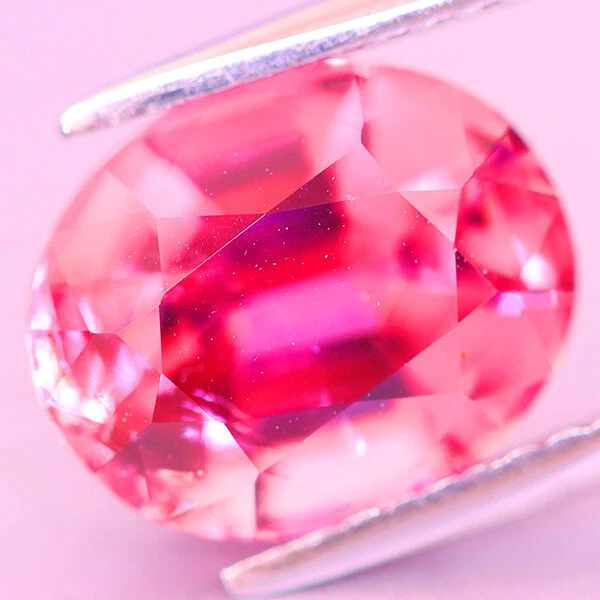 2.96cts Precision Cut!Crimson Hot Pink Natural Tourmaline Brazil Top Color 10x8