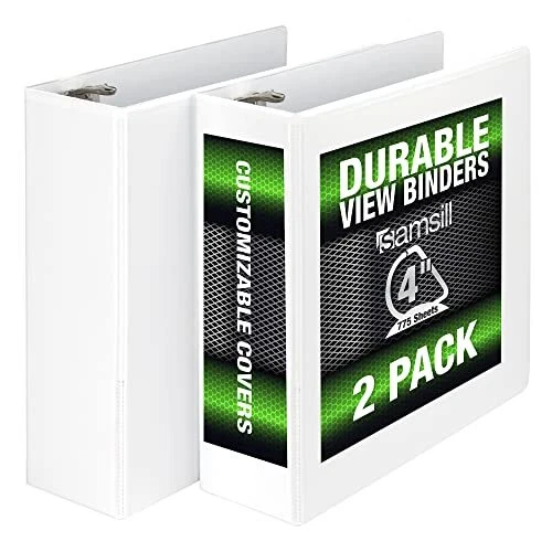 Durable Binder, Locking D Ring Customizable Clear Vi...