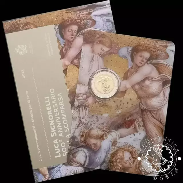 2023 - Cartera 2 EUROS FDC - 500 An Muerte de Luca SIGNORELLI - SAN MARINO