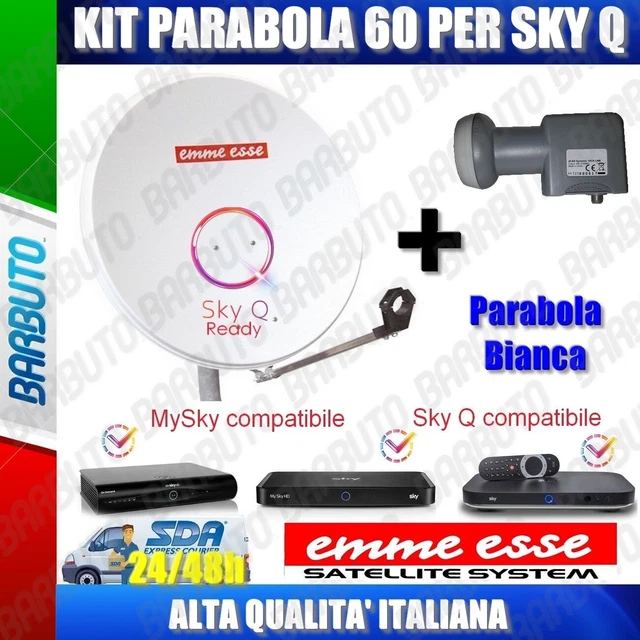 Kit Parabola Satellitare Da 60 Cm Con LNB 1 Uscita E Sat Finder – Antenna Off Set In Acciaio Per Ricezione TV Digitale