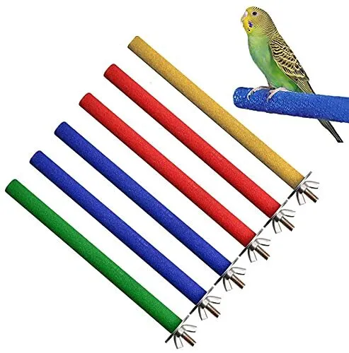 Parrot Perch Stand, 6 Pcs Bird Perches Bird Cage Perch Toy, Colorful Paw