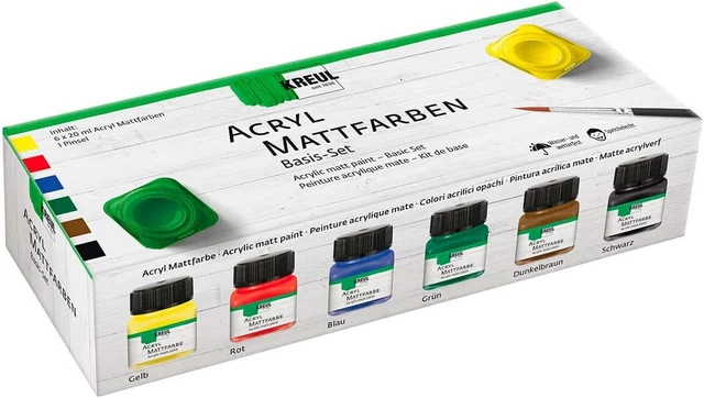 KREUL 75600 - Acryl Mattfarben im Set, cremig deckende, schnelltrocknende Farbe