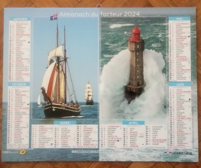 Calendrier Almanach Du Facteur La Poste 2000 – Lens Football Rugby, Vintage