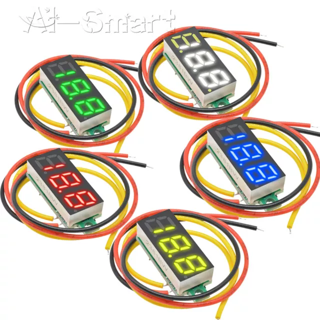 0.28" 3-Wire LED DC 0-100V Voltmeter Digital Display Voltage VOLT METER 12V 24V