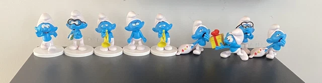 Lotto 5 puffi , Quattrocchi , Burlone,brontolone Ecc 8 cm. The Smurfs