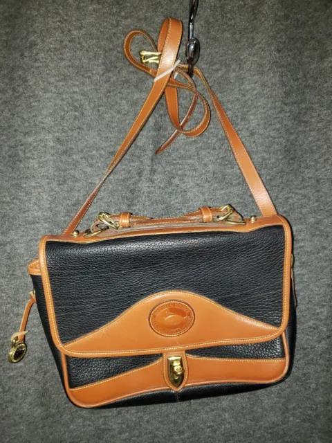 Dooney & Bourke vintage All Weather Leather purse Handbag made usa Black Brown