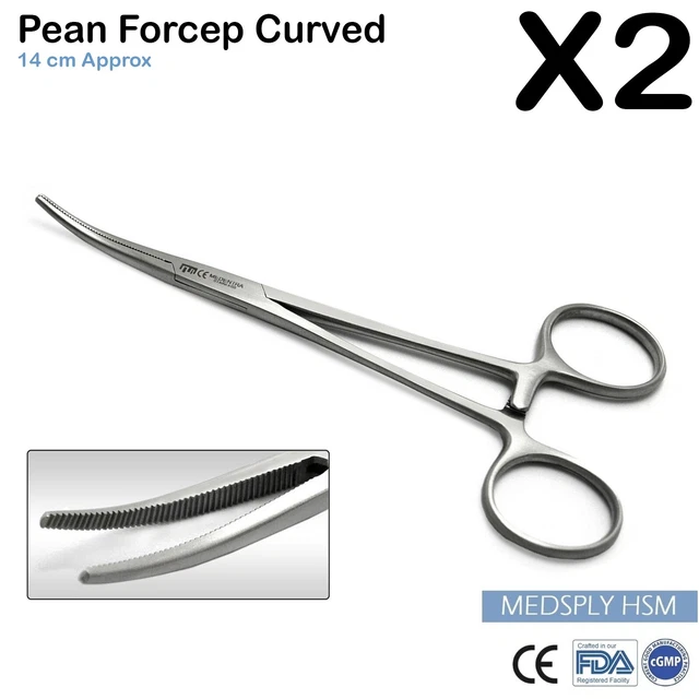 DENTAL PEAN FORCEPS Curved Hemostatic Clamp Artery Suture Locking Pliers £7.36 PicClick UK