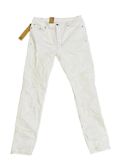 Ksubi Jeans Mens Chitch Slim Tapered Leg Mid-Long Rise White $240 Size 36/32