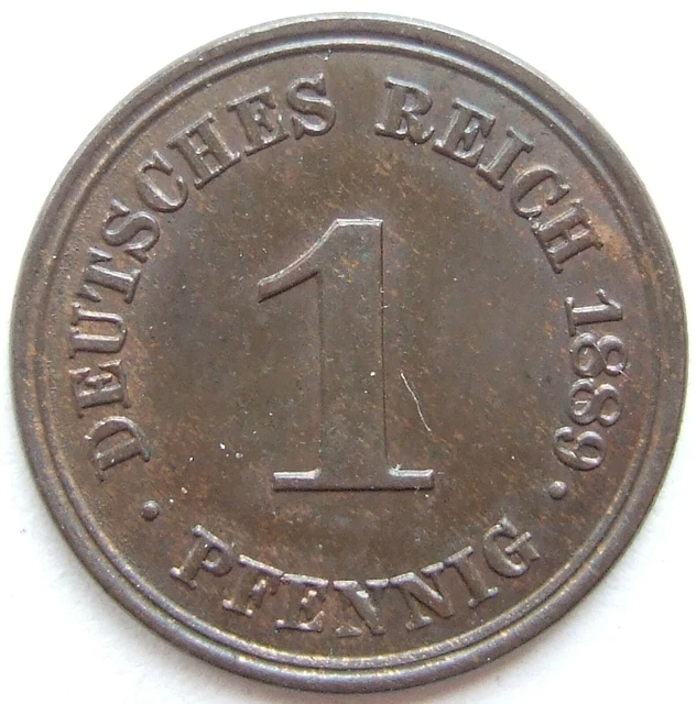 Moneta Reich Tedesco Impero Tedesco 1 Pfennig 1889 E IN Uncirculated
