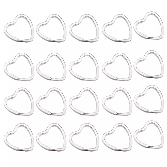 2X(20Pcs Heart-Shaped Split Rings Key Rings A9Z7)8449