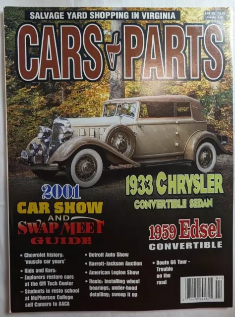 Car & Parts April 2001 1933 Chrysler Convertible Sedan 1959 Edsel Convertible
