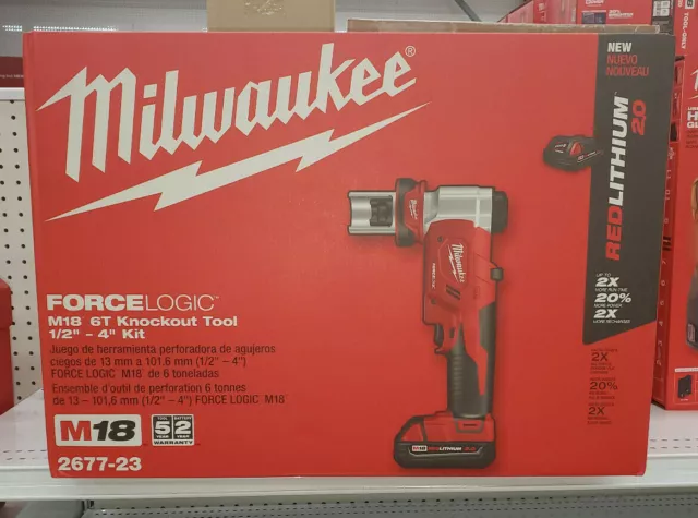 Milwaukee 2677-23 M18 Force Logic High Capacity Knockout 1/2"~4" Kit. New In Box