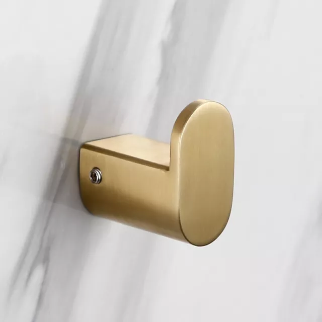 Bathroom Robe Towel Hook Hanger Wall Mounted Coat Hat One Hook Brushed Gold