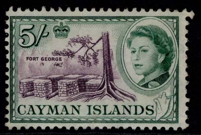 CAYMAN ISLANDS QEII SG177, 5s plum & deep green, FINE USED. Cat £18.