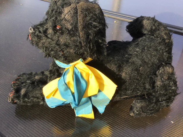 Ancienne Peluche Chien Des Années 1940/50 - Jouet Enfant Vintage, Neuf