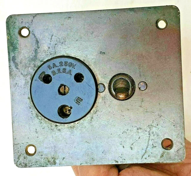 1900's Old Vintage Antique Brass & Ceramic Victorian Electric Switch , England