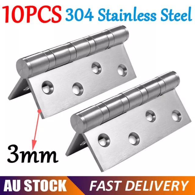 10pcs STAINLESS STEEL Door Hinges Butt Hinges, 304 grade 100*75*3mm HEAVY DUTY