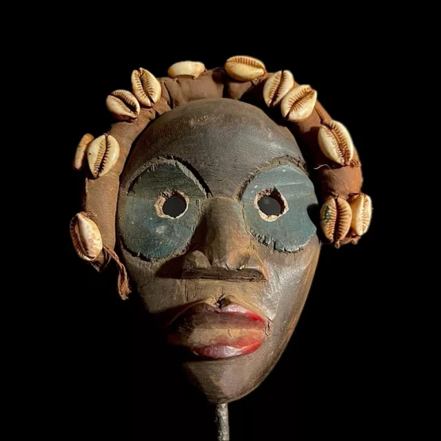 African mask Hand Carved Décor carved wooden Hanging Dan Wall Hanging -9912