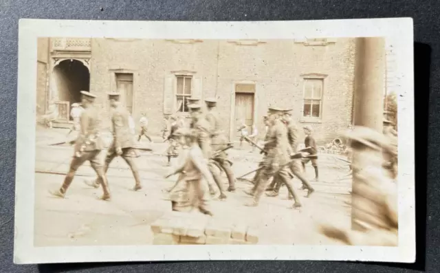Original Photo Foreign Military Sepia Soldiers WWI Rifles Young Boys