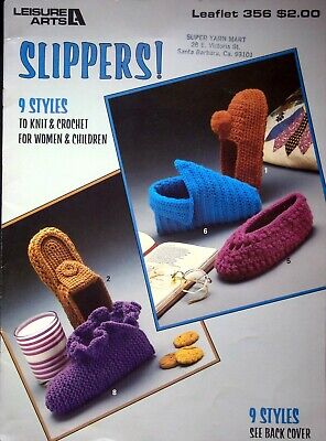 Zapatillas De Punto Y Crochet Para Mujer Niños De Punto Leisure Arts 356 9 Patrones D