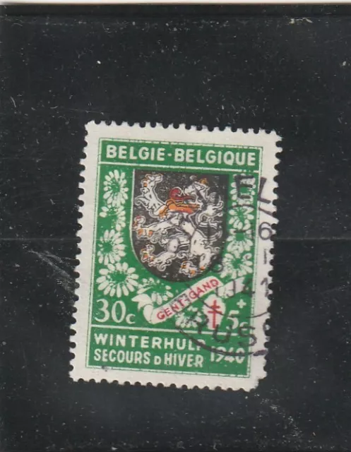 L5968 BELGIQUE Timbre N° Y&T 539 de 1941 " Secours d'Hiver Flandres " Oblitéré