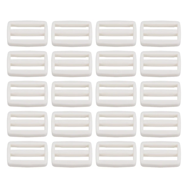Paquete de 1" 100 hebillas deslizantes Tri-Glide correa cierre correa blanco
