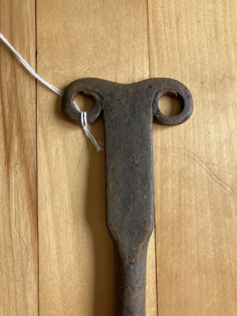 Impressive! Antique 18th C Wrought Iron Ram Horn Peek Fireplace Hearth Tool 46”