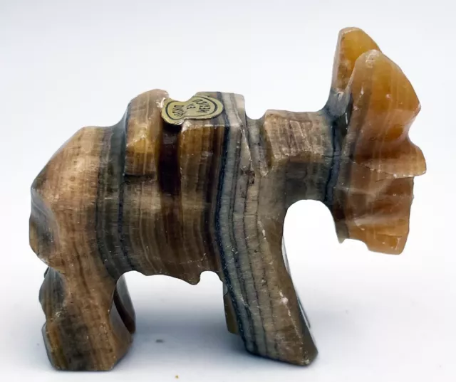 Hand Carved Stone Donkey Statue Figurine Pack Mule 2" Hecho en Mexico
