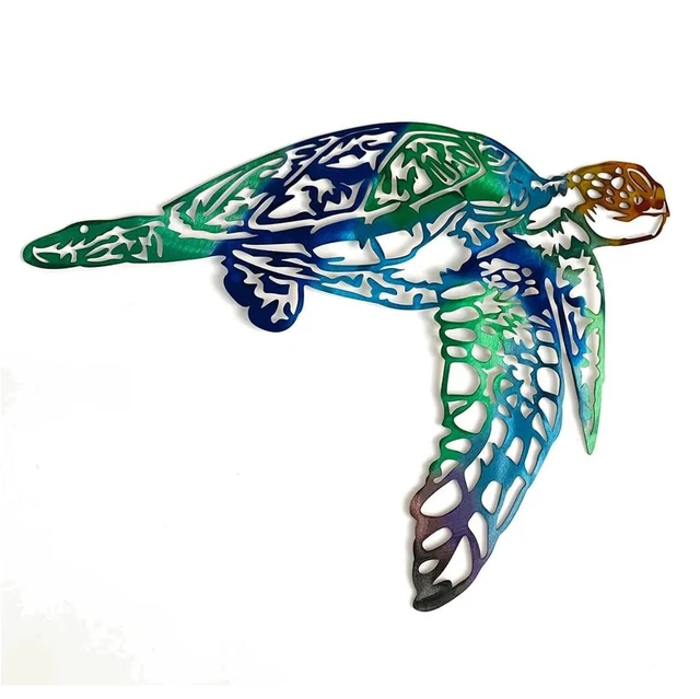 Metal Sea Turtle Sign Metal Turtle Wall Art Beach House Decor Ocean Home Decor