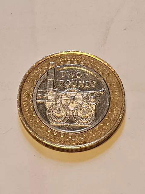 Rare 2 Pound Coin “R.Trevithick Invention Industry” 2004 With Error