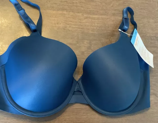 Warner's No Side Effects Smoothing Contour T-Shirt Bra Blue 1356 Size 36C NWT