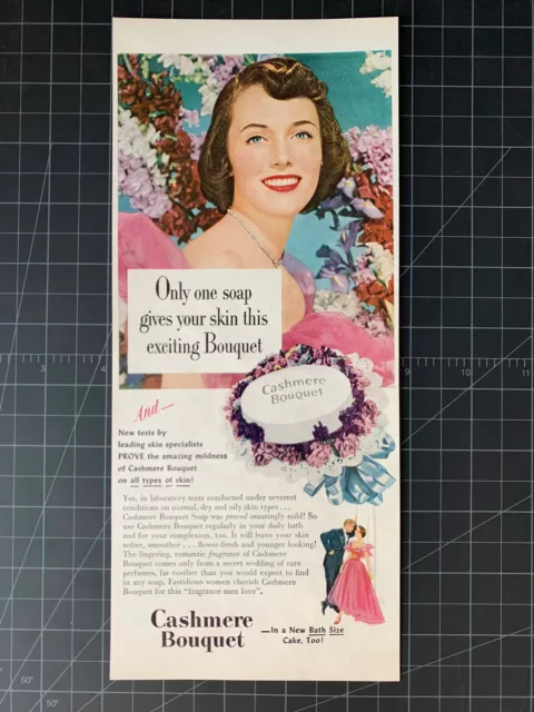 Vintage 1950s Cashmere Bouquet Soap Print Ad