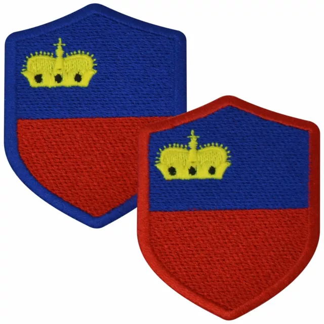 Aufnäher LIECHTENSTEIN Wappen 7 x 5,6cm Bestickt Flagge Patch FanShirts4u