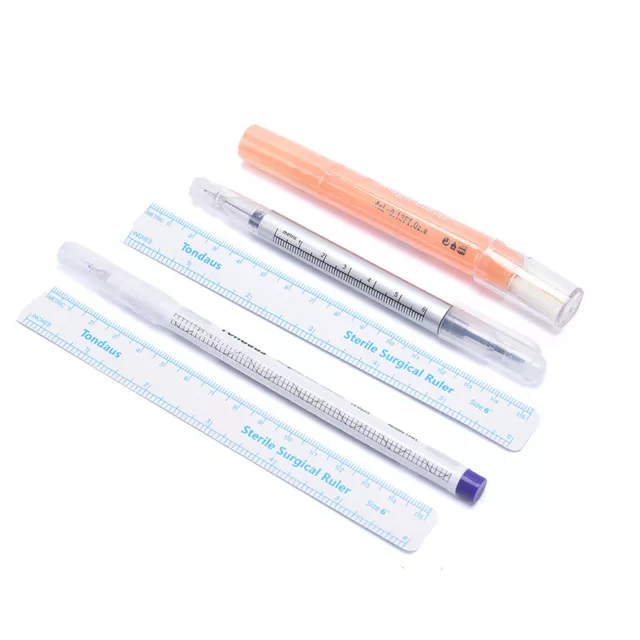 2Pcs/set Medical Surgical Scribe Pen Eyebrow Piercing Marker Pen Sterile Sur#w#