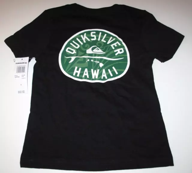 Quiksilver  Little Boys 5 Short Sleeve Hawaii  T-Shirt Tee Black HI Highway NWT