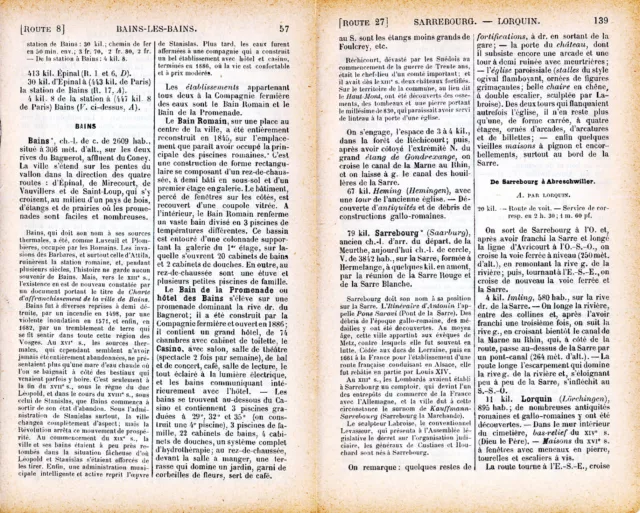 De Paris à Strasbourg Bâle Vosges 1894 carte chemin fer orig. + guide (68 p.!) 3